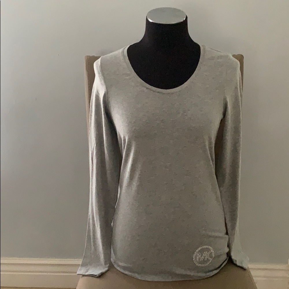 Michael Kors pearl heather grey long sleeve tee